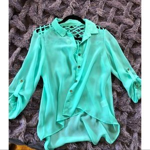 COPY - Aqua Blouse Medium